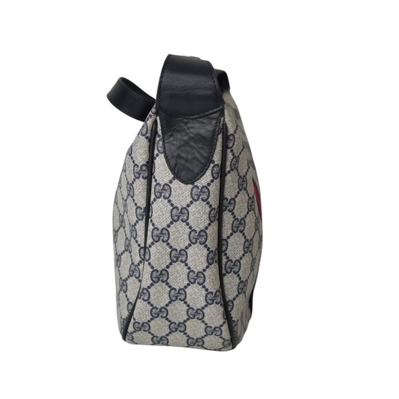 GUCCI Vintage Sherry Line Shoulder Bag Navy | GG Pattern | Interlocking G emblem - Picture 9 of 13